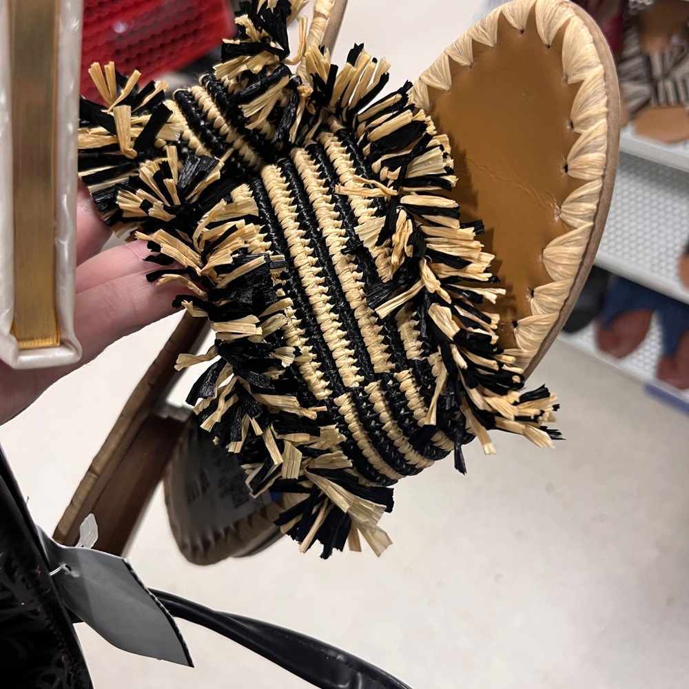 Marea Fringed Straw and Leather Sandals